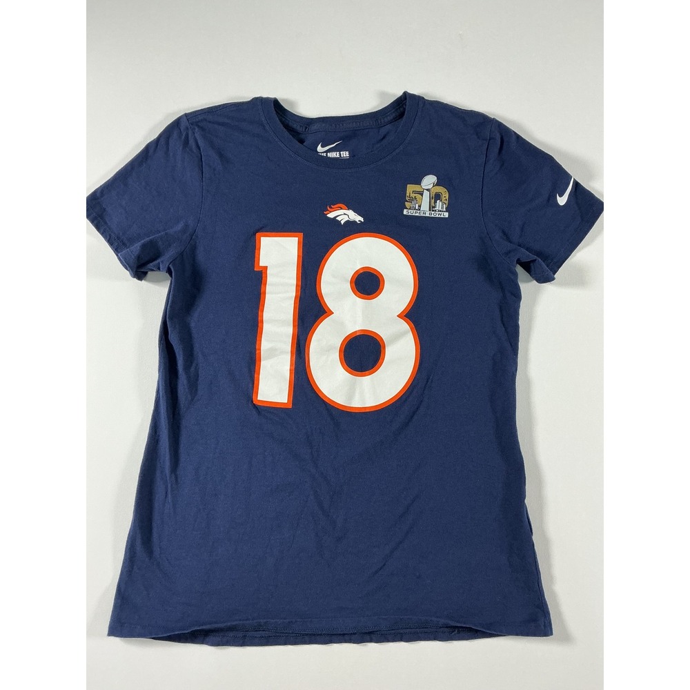 Nike Denver Broncos Peyton Manning #18 Super Bowl 50 Women's Size M